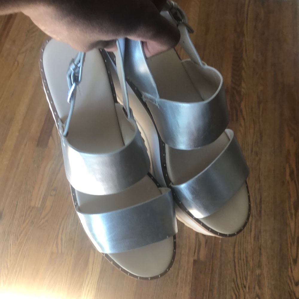 Silver ZARA platform sandal